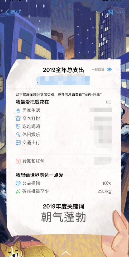 支付寶發年度賬單，它lei了